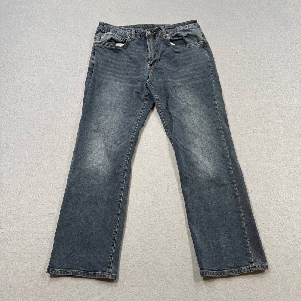 Buffalo David Bitton Jeans Men's 34x30 Blue Dark Wash Relaxed Fit Straight Leg